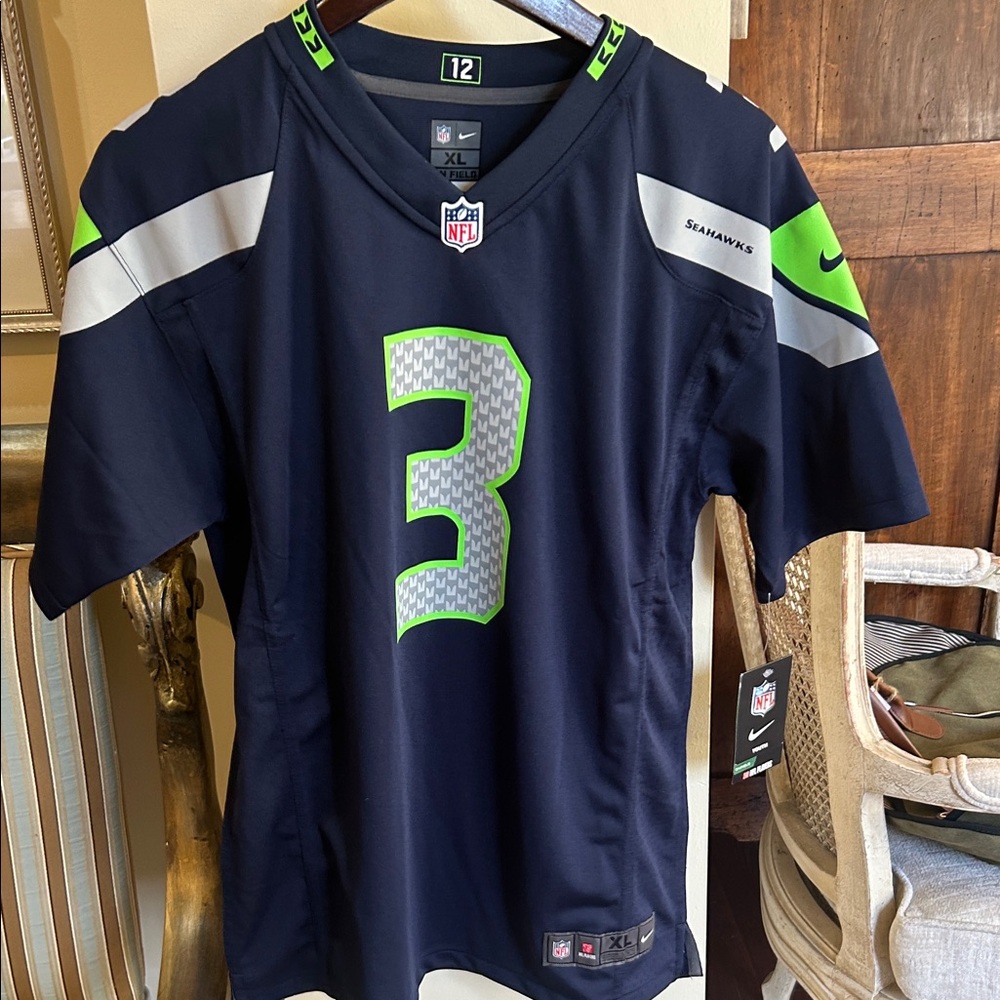 Nike Navy and Lime Green NFL Jersey